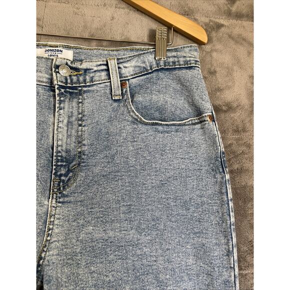 Denizen Levis Jeans Women's 10 Blue Stonewash 90's Loose Straight Stretch Denim - Picture 4 of 14